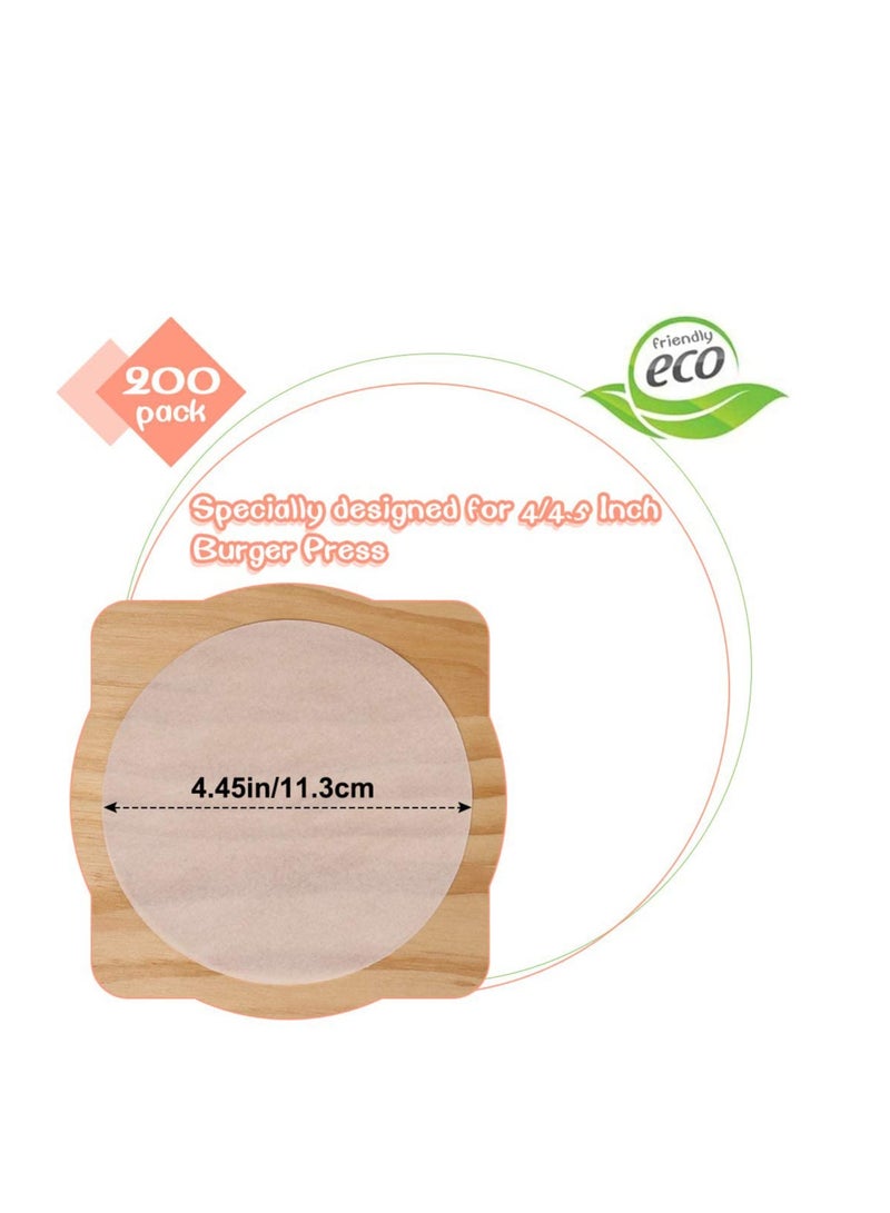 Burger Patty Paper Rounds for 4 4.5 Inch Burger Press Baking Parchment Rounds Hamburger Patty Paper Sheet for Separating Burger Patty Cookies and More 200pcs 4.5inch - Image 2