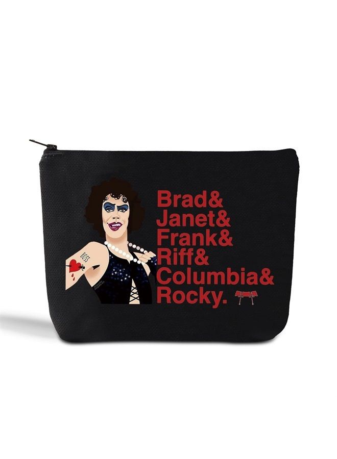 LEVLO Horror Rocky Cosmetic Make Up Bag Rocky Fans Gift Broadway Musical Name Make Up Zippper Pouch Bag For Musical Fans (Brad&Janet) - Image 1