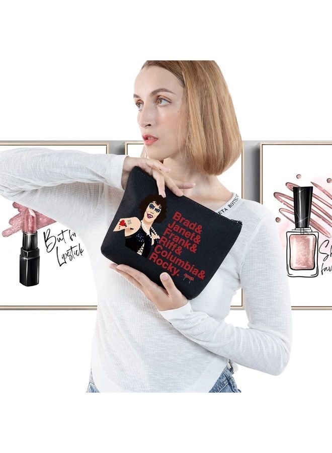 LEVLO Horror Rocky Cosmetic Make Up Bag Rocky Fans Gift Broadway Musical Name Make Up Zippper Pouch Bag For Musical Fans (Brad&Janet) - Image 3