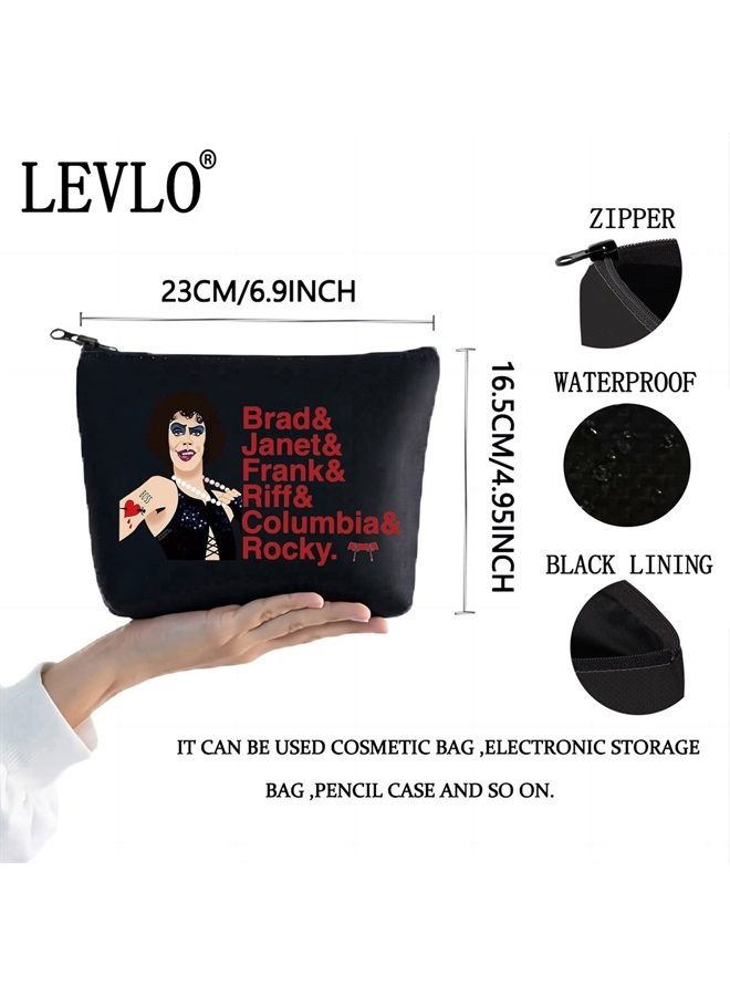 LEVLO Horror Rocky Cosmetic Make Up Bag Rocky Fans Gift Broadway Musical Name Make Up Zippper Pouch Bag For Musical Fans (Brad&Janet) - Image 2