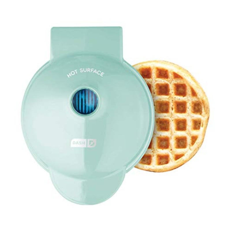Mini Nonstick Waffle with Quick Heat-Up, PTFE Nonstick Surface - Perfect Mini Waffle Maker for and Families, Just Add Batter Aqua,1Yr warranty, DMW001AQ - Image 1