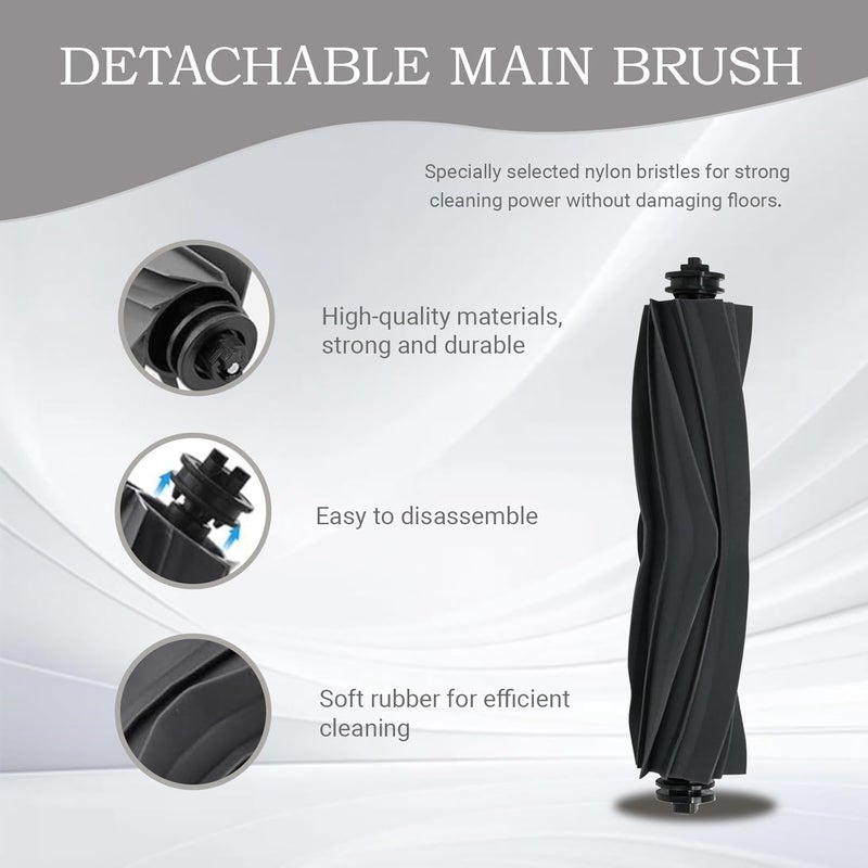 Robot Vacuum Replacement Accessories Kit - Black Mop Pads Dust Bags Filters Side Brushes Brush Roller for Dreame X40 Ultra L40 Ultra Mova P10 Pro - Image 3