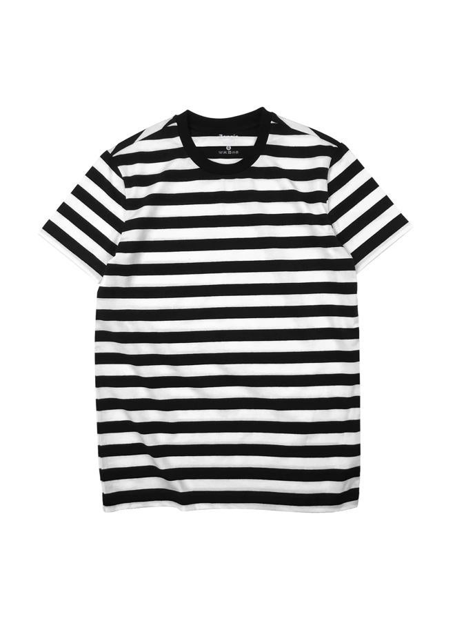 Zengjo Black and White Striped Shirt Men(L,Black&White WD) - Image 1