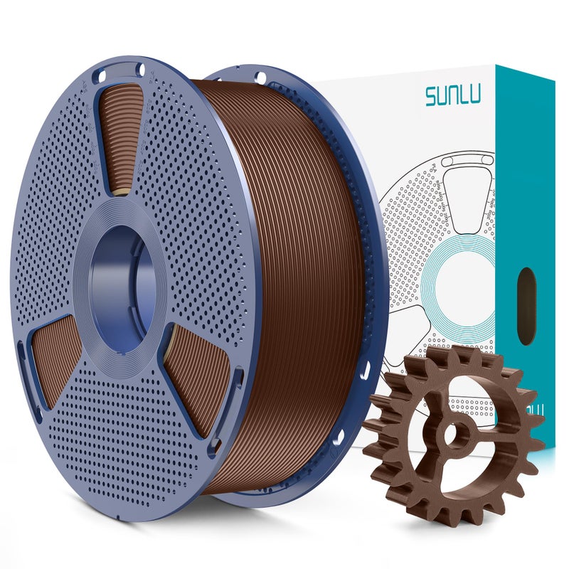SUNLU PLA+2.0 3D Printer Filament, Upgrade PLA+ Filament 1.75mm, Tougher and Stronger, Neatly Wound Filament, Dimensional Accuracy +/-0.02mm, 1KG Spool(2.2lbs), Coffee Brown - Image 1