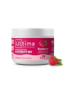 Ultima Replenisher Raspberry Electrolyte Powder, New Formula, 30 Serving Canister (Net Wt.3.4 OZ(96 g)  - Image 1
