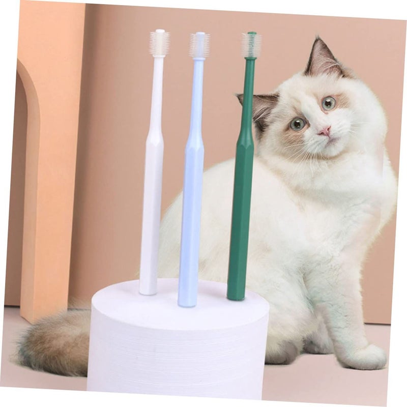 Pet Toothbrush Set 4 Pieces 360 Degree Soft Bristle Cat Dog Oral Clean Plastic - Image 5