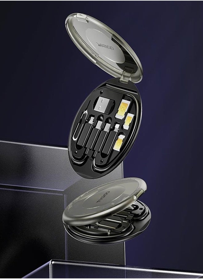 Yesido - YESIDO CA118 6 in 1 Multifunctional Charging Data Cable Storage Box (Black) - Image 1
