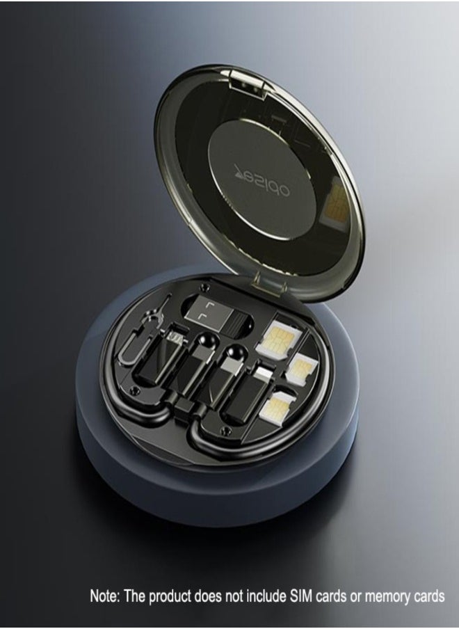 Yesido - YESIDO CA118 6 in 1 Multifunctional Charging Data Cable Storage Box (Black) - Image 1