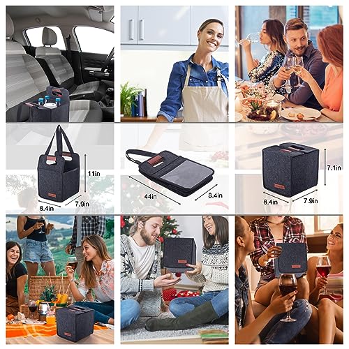 Foyego 4 Cup Drink Carrier with Handle, Reusable Insulated Drink Caddy Drink Holder for Car, Folding Portable Coffee Cup Holder Bag for Travel and Delivery - Image 5