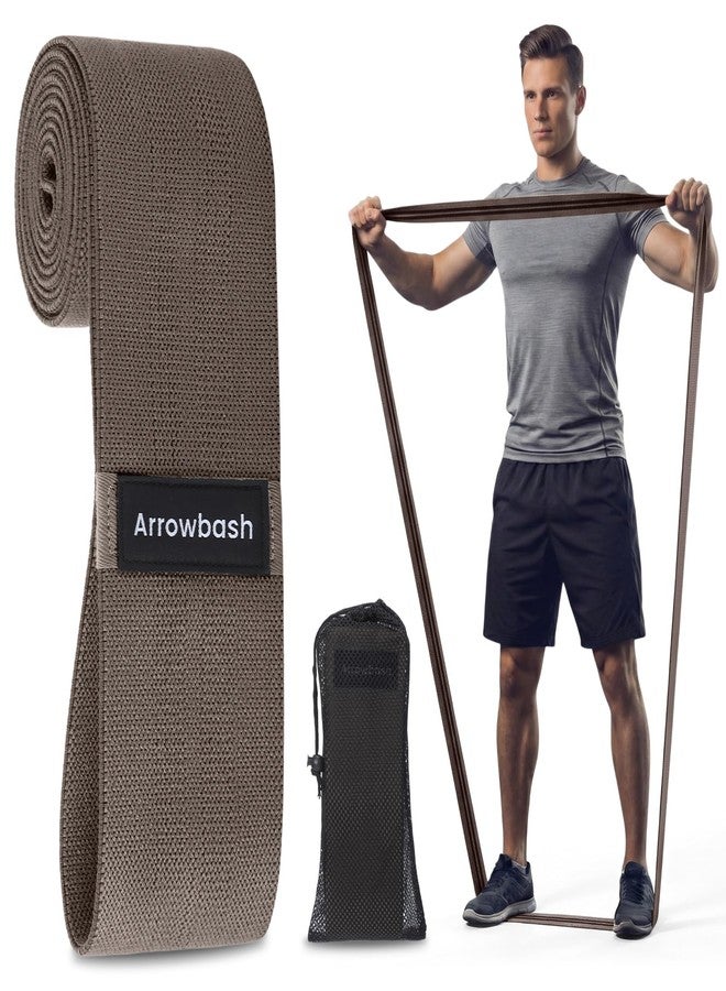 Arrowbash 40" Long Fabric Resistance Band for Working Out Women Men Non-Slip Exercise Stretch Band with Bag for Stretching Exercise, Yoga, Home Fitness(Dark Brown) - Image 1