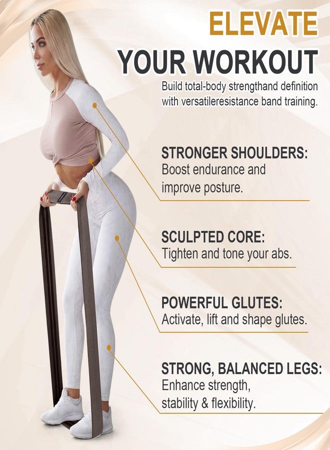 Arrowbash 40" Long Fabric Resistance Band for Working Out Women Men Non-Slip Exercise Stretch Band with Bag for Stretching Exercise, Yoga, Home Fitness(Dark Brown) - Image 4