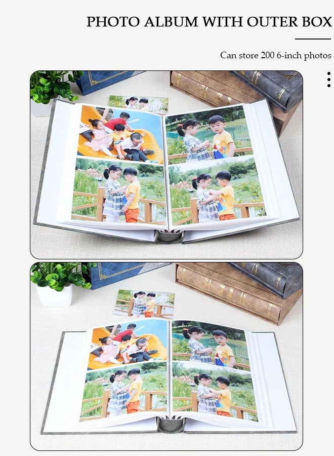 DUNISO 200 Pockets Foil Stamping Photo Album for 6 Inches Photos Portable Photo Album for Family Wedding Boys Girls - Image 4