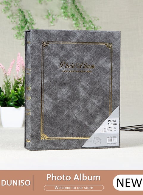 200 Pockets Foil Stamping Photo Album for 6 Inches Photos Portable Photo Album for Family Wedding Boys Girls