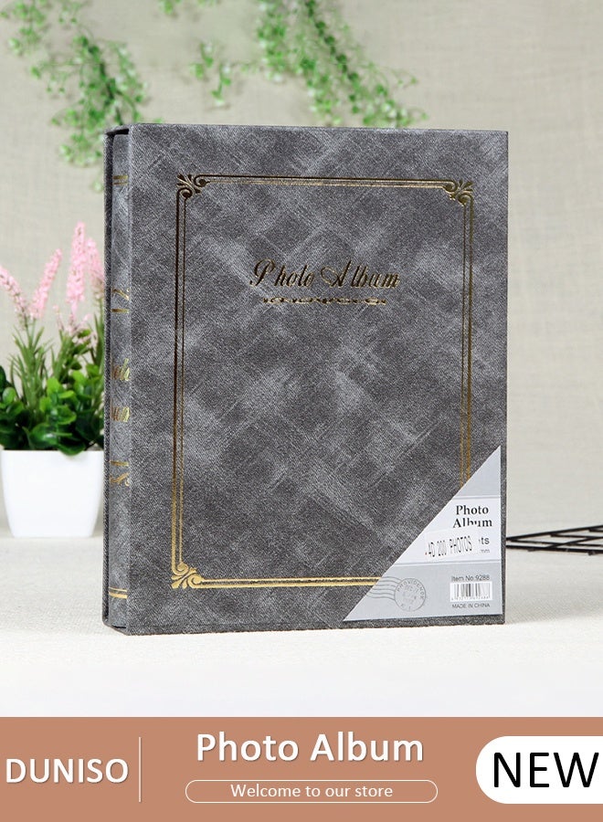 DUNISO 200 Pockets Foil Stamping Photo Album for 6 Inches Photos Portable Photo Album for Family Wedding Boys Girls - Image 1