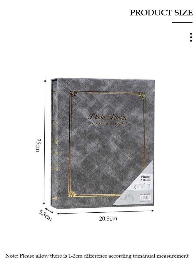 DUNISO 200 Pockets Foil Stamping Photo Album for 6 Inches Photos Portable Photo Album for Family Wedding Boys Girls - Image 2