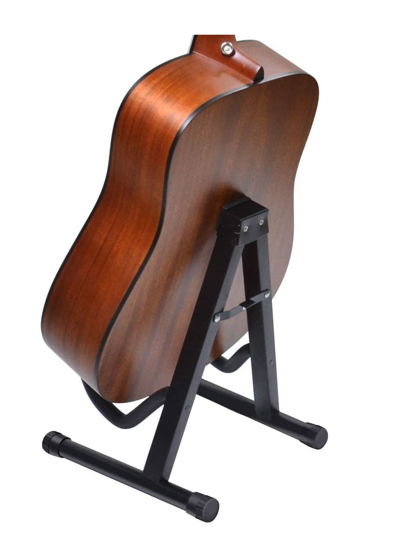 Mike Music Guitar Stand,Portable A-frame Guitar Floor Stand for Acoustic Guitar,Classic Guitar,Electric Guitars,Bass,Ukulele (2-Pack, Black)  - Image 4