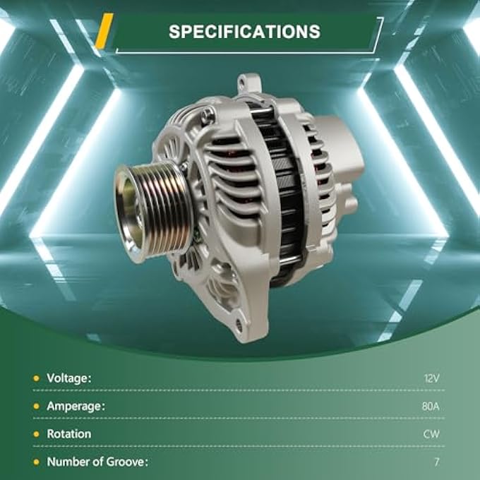 VectraCool AHGA67 Alternator Compatible with Honda Civic L4 1.8L 2006-2008, Civic (MFI) L4 1.8L 2009-2010, Civic L4 1.8L 2011 Replacement#A002TC1391 - Image 2
