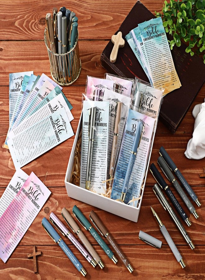 Feifeiya 50 Pcs/25 Sets Christian Easter Gifts Bible Emergency Numbers Bookmarks with Pens Bulk Easter Gifts for Church Members Team Coworkers Office Sunday School Church Souvenirs - Image 5