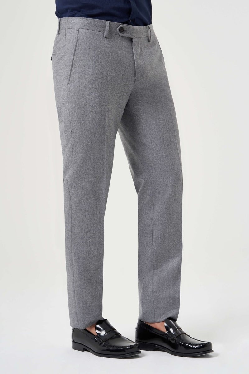 Bisse Men's Regular Fit Flannel Classic Trousers Gray PPNK23K23201_D55  - Image 2