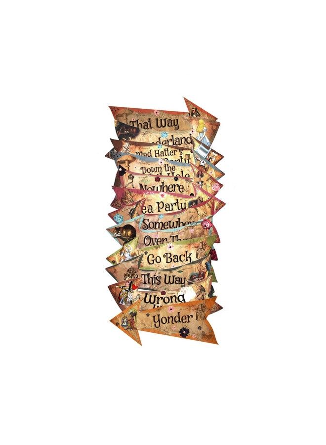 ASVP Shop Alice In Wonderland Party Vintage Style Arrow Signs/Mad Hatters Tea Party Props Pack Of 12 Signs - Image 4
