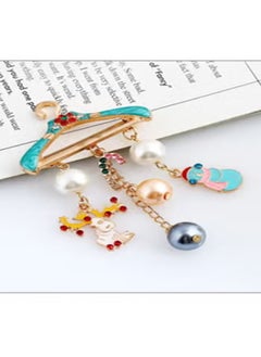 Generic Fashion Cute Cartoon Pearl Pendant Hanger Brooch Women Clothing Accessories  - Image 1