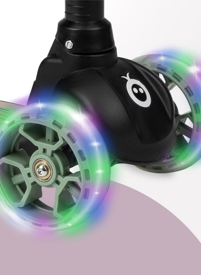 Momi Kiuru 2in1Scooter And Ride-On For Girls & Boys with Balance Function, LED's Wheels, ABEC 7 Bearings, 3 Position Handle Bar, Light weight 2.3 Kg, Age from 3+ Year Black - Image 5
