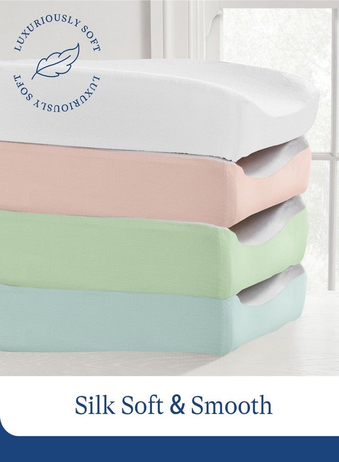 PurComfy Supersoft Diaper Changing Pad Covers, 2-Pack Premium Bamboo Viscose Change Table Pad Covers for Baby Girls and Boys, Hypoallergenic Stretchy Changing Table Cover Sheets - Image 3