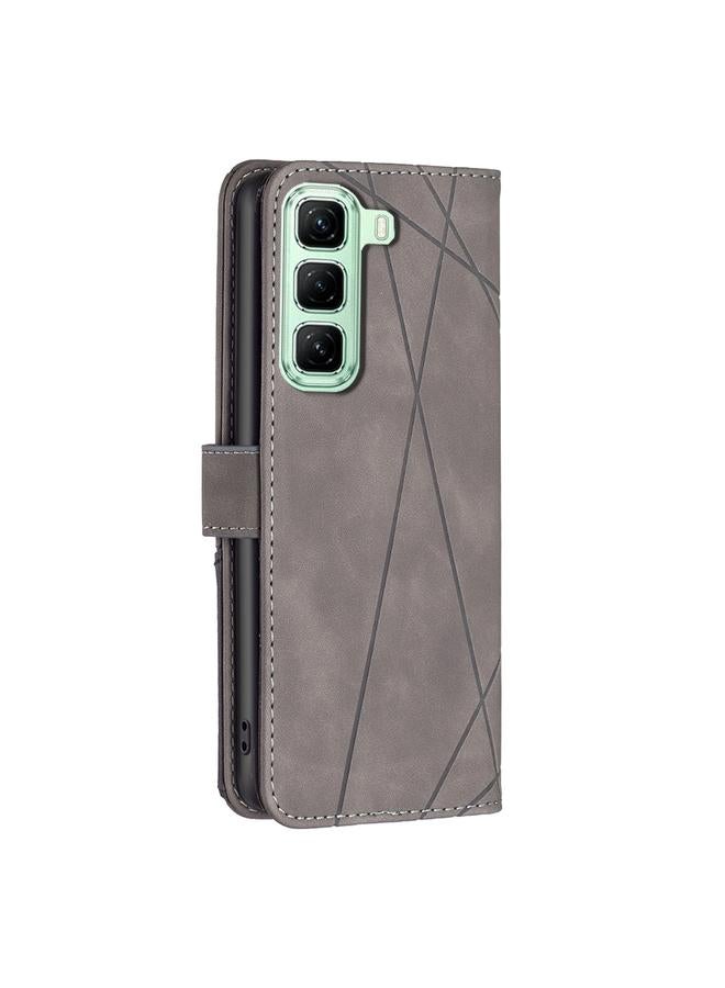 S-TOP Case For Infinix Hot 50 5G Magnetic Buckle Rhombus Texture Leather Phone Case - Image 4
