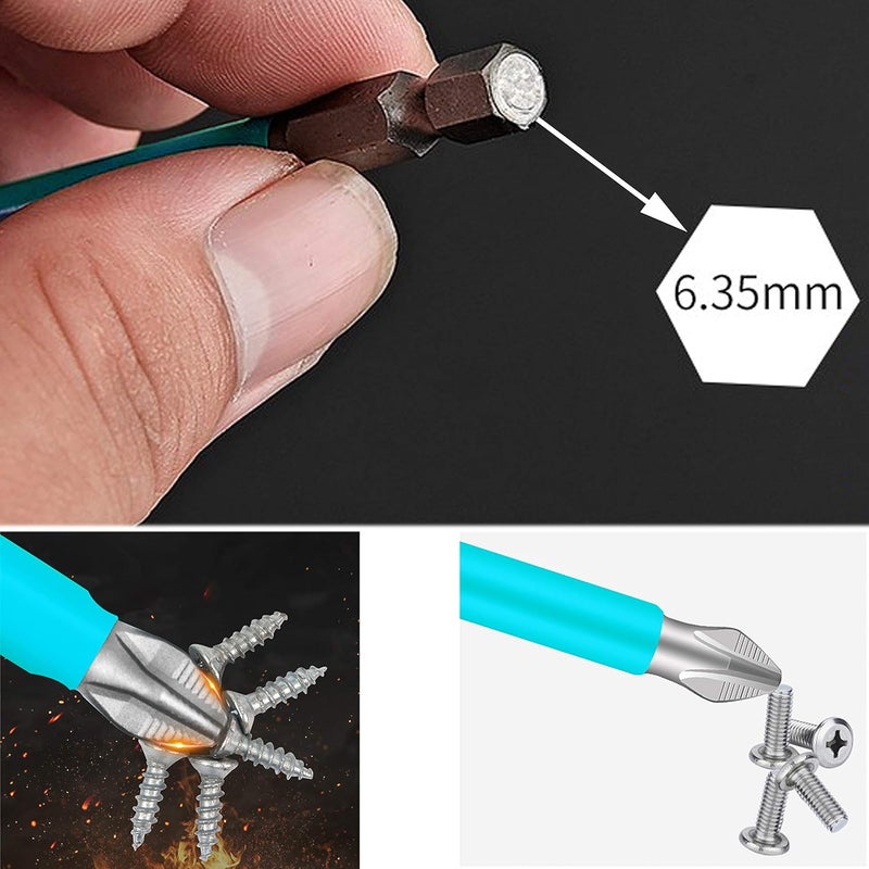KEWAYO 10Piece PH2 Magnetic Screwdriver Bit Set  276 Length 14 Hex Shank for ElectricHand Screwdrivers  Phillips 2 Drill Bits 70mm  CrV Steel Construction - Image 4