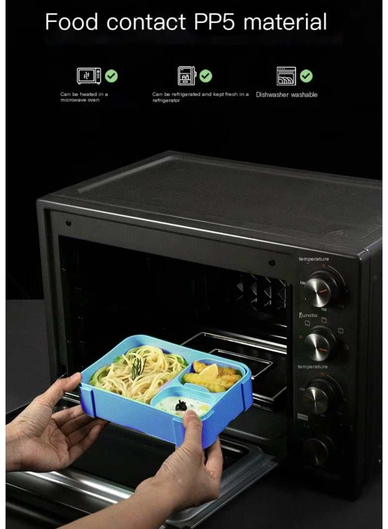 صندوق بنتو كبير السعة - سعة 900 مل، سهل الحمل، مناسب للغداء والوجبات الخفيفة - Image 4