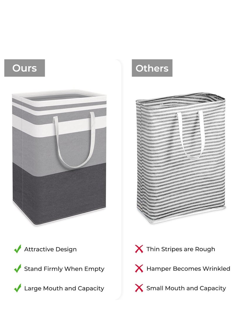 2-Pack Laundry Basket 75L, Waterproof, Freestanding Large Laundry Hamper, Collapsible Tall with Easy Carry Handles for Clothes Room Bedroom Bathroom Dorm - Image 3