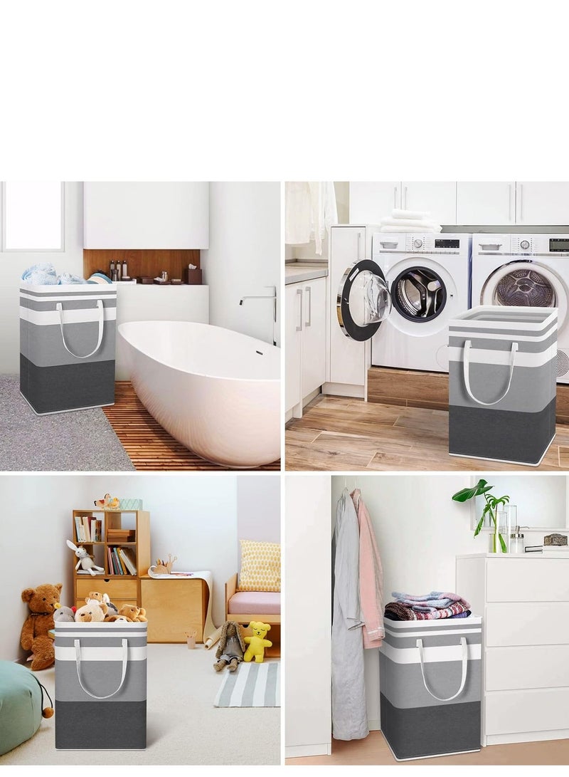 2-Pack Laundry Basket 75L, Waterproof, Freestanding Large Laundry Hamper, Collapsible Tall with Easy Carry Handles for Clothes Room Bedroom Bathroom Dorm - Image 5