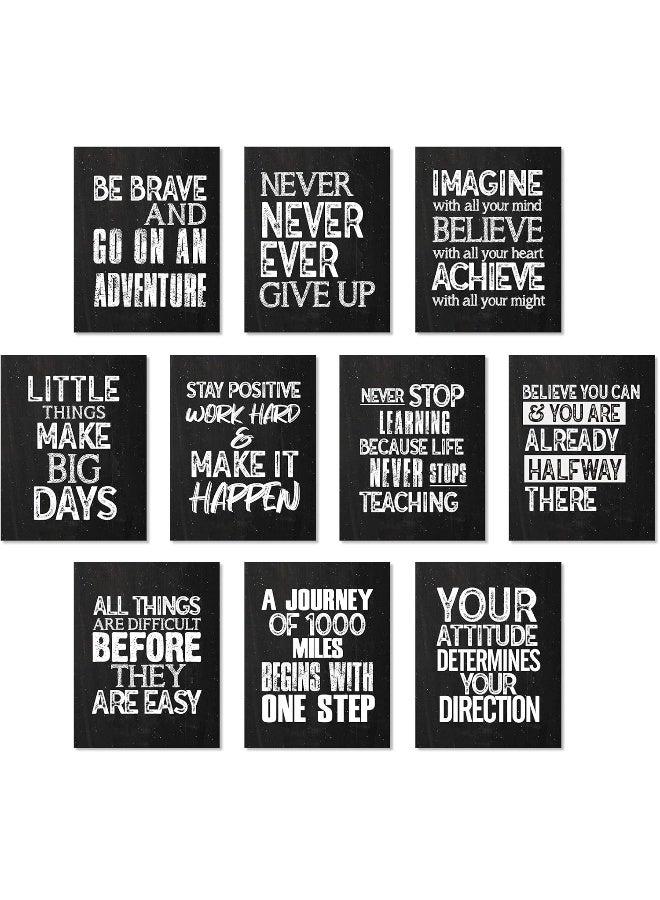 Home Trove 10 Pieces Inspirational Wall Poster Positive Quote Posters Wall Decor  - Image 1