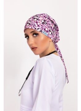 Nur Medikal Giyim Nur Medical Clothing Cheerful Penguins Patterned Hijab Doctor Nurse Hospital Cook Surgical Cap  - Image 1