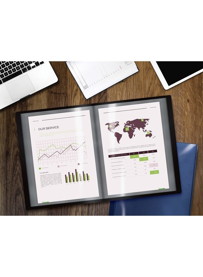 Better Office Products 48 Pocket Bound Presentation Book, with Clear View Front Cover, 96 Sheet Protector Pages, 8.5" x 11" Sheets, , Art Portfolio, Durable Poly Covers, Size - Image 4