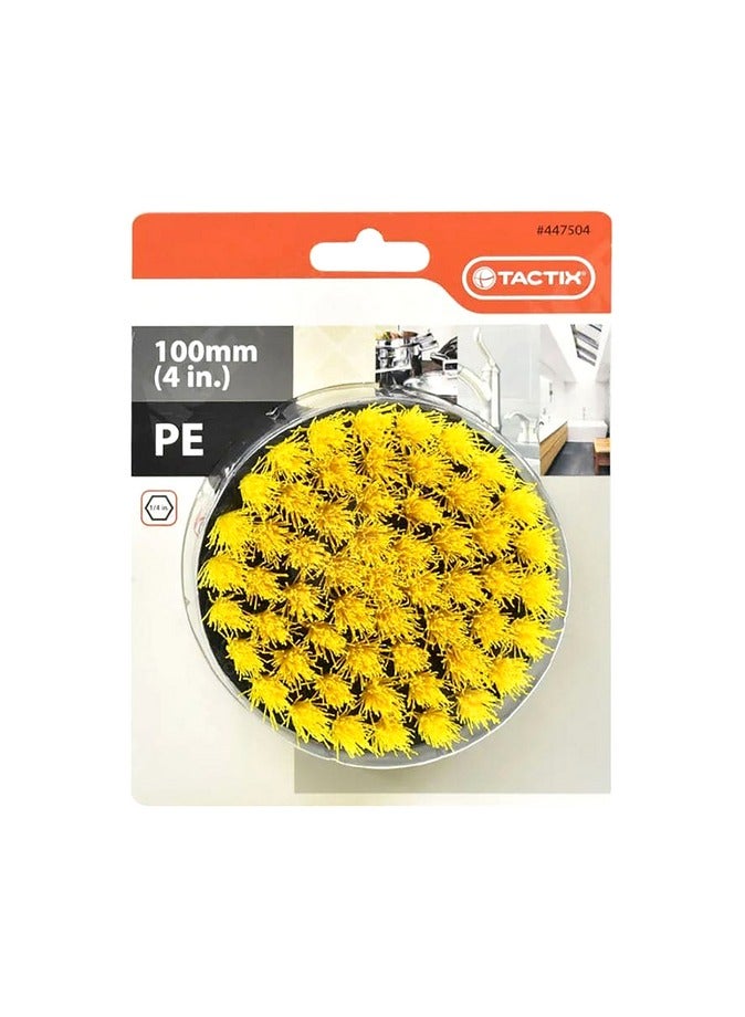 Tactix PE Soft Drill Brush Yellow and Black 100mm