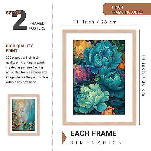 walllane -Modern Art Floral Painting For Living Room Bedroom Office | Painting For Wall Decoration (10 Inch x 13 Inch) Set 4 Cate- 011 - Image 2