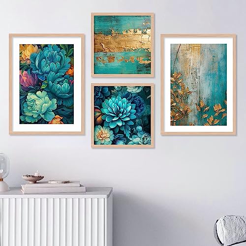 walllane -Modern Art Floral Painting For Living Room Bedroom Office | Painting For Wall Decoration (10 Inch x 13 Inch) Set 4 Cate- 011 - Image 1