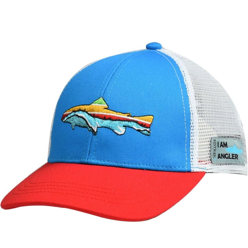 EDTREK Elite Youth Performance Mesh Hat - Boys Girls Hunting Hat and Fishing Hat (Red with Blue) - Image 1