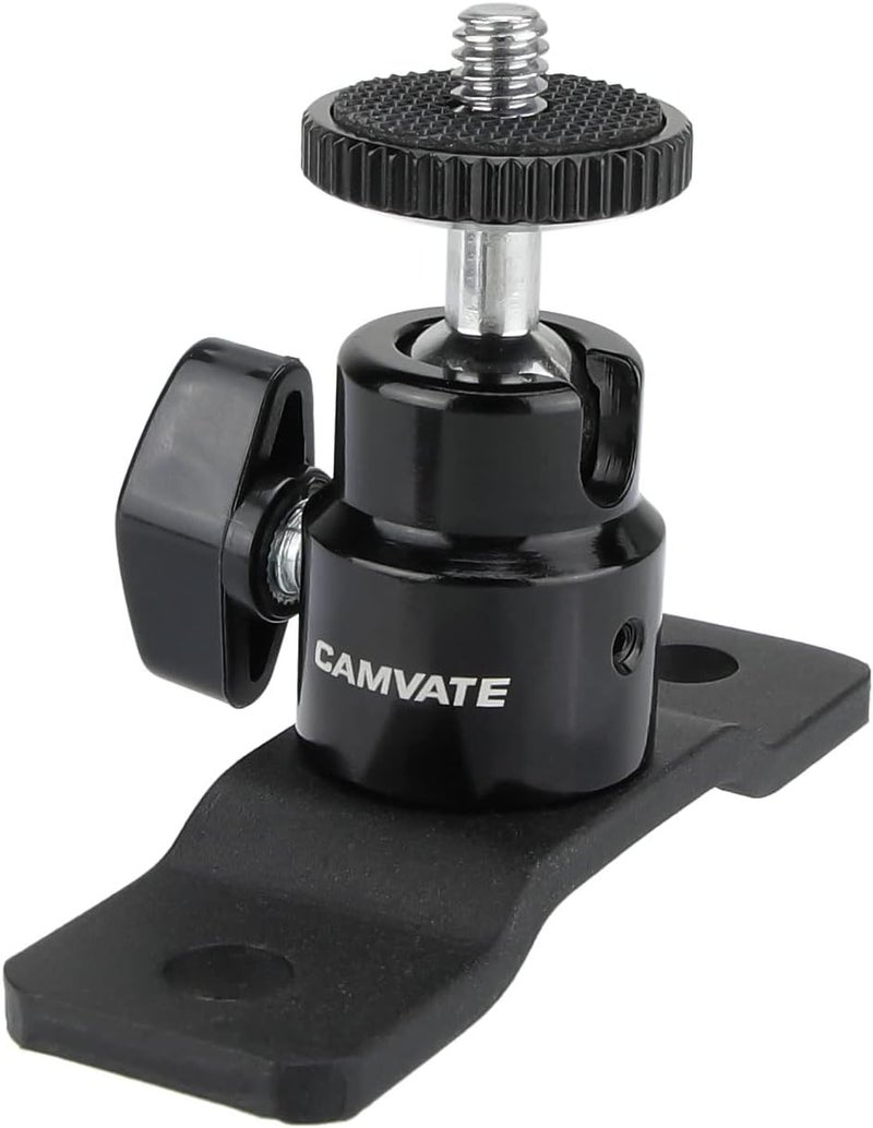 CAMVATE 1/4"-20 Ball Head with Bottom Pedestal Mount for Monitor/Surveillance System Support - 2324 - Image 1