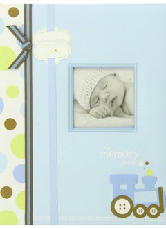 pearhead Train Baby Five Year Memory Book Photo Journal, Cherish Every Precious Moment Of Your Babys First Years, Blue  - Image 1