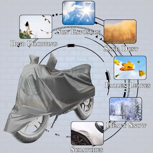 ATORAY Waterproof Bike Dustproof - UV Protection Two Wheeler Cover Compatible for Bajaj Pulsar N250 (Grey) - Image 4