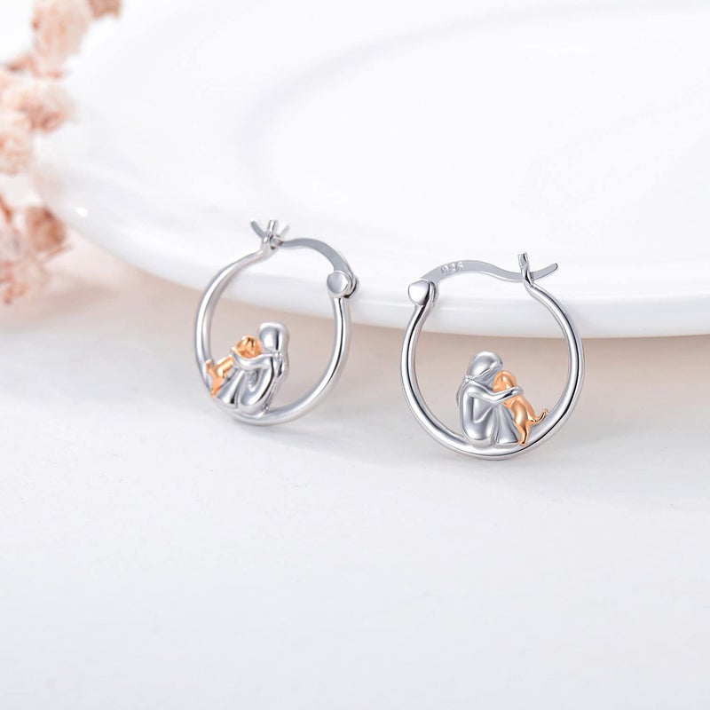 JUSTKIDSTOY Dog Earrings for Women 925 Sterling Silver Cute Pet Hoop Earrings Hypoallergenic Puppy Jewelry Gifts for Dog Lovers - Image 2