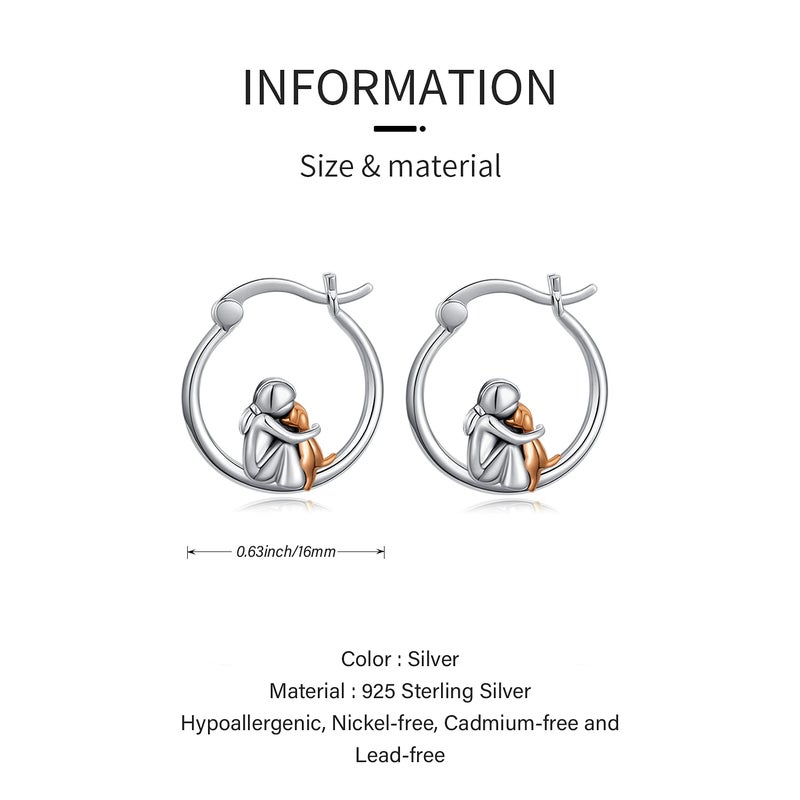 JUSTKIDSTOY Dog Earrings for Women 925 Sterling Silver Cute Pet Hoop Earrings Hypoallergenic Puppy Jewelry Gifts for Dog Lovers - Image 5