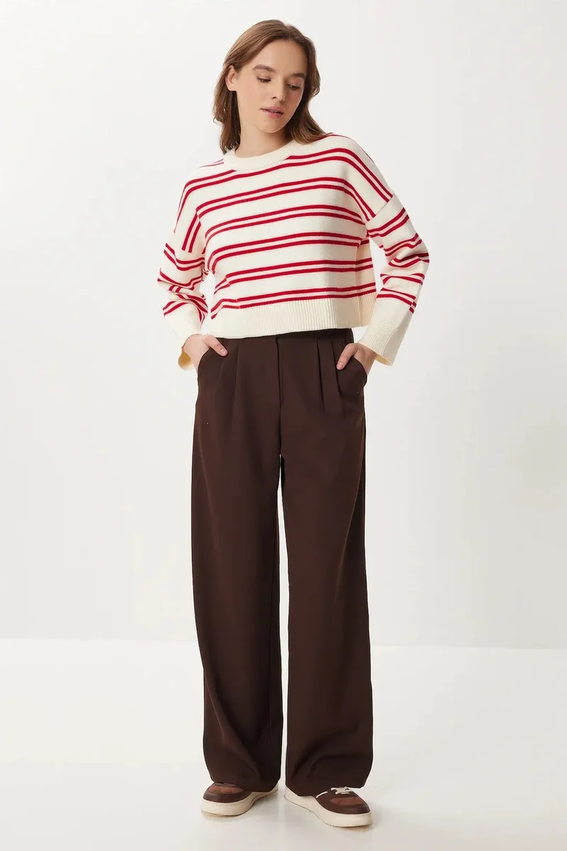 Happiness İstanbul ISTANBUL High Waist Wide Leg Palazzo Pants