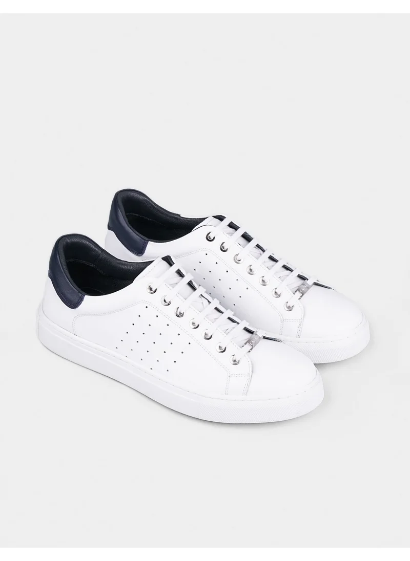 كاباني Leather White Lace-up Men's Sports Shoes