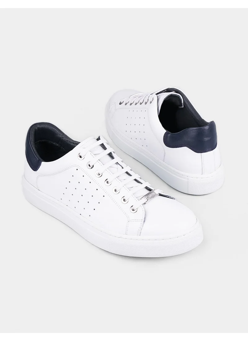 كاباني Leather White Lace-up Men's Sports Shoes
