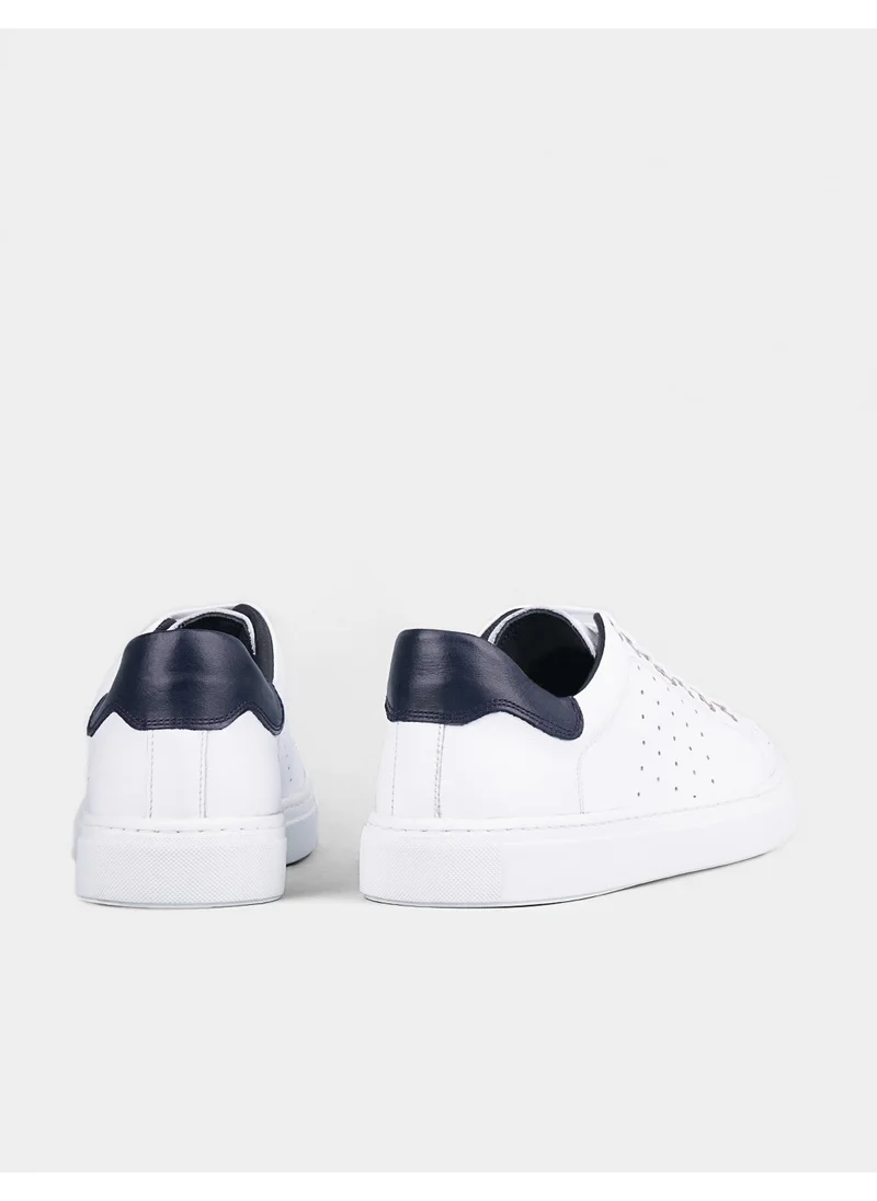 كاباني Leather White Lace-up Men's Sports Shoes