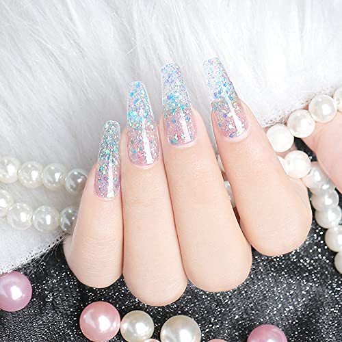 PINPAI Glitter Poly Nail Gel 4 Tubes 15Ml Each Multicolour, Glitter Finish - Image 4