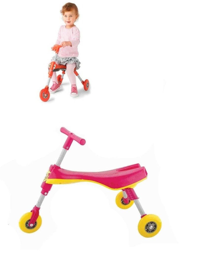 Three Wheeled Folding Scooter With Comfortable Seat For Kids 